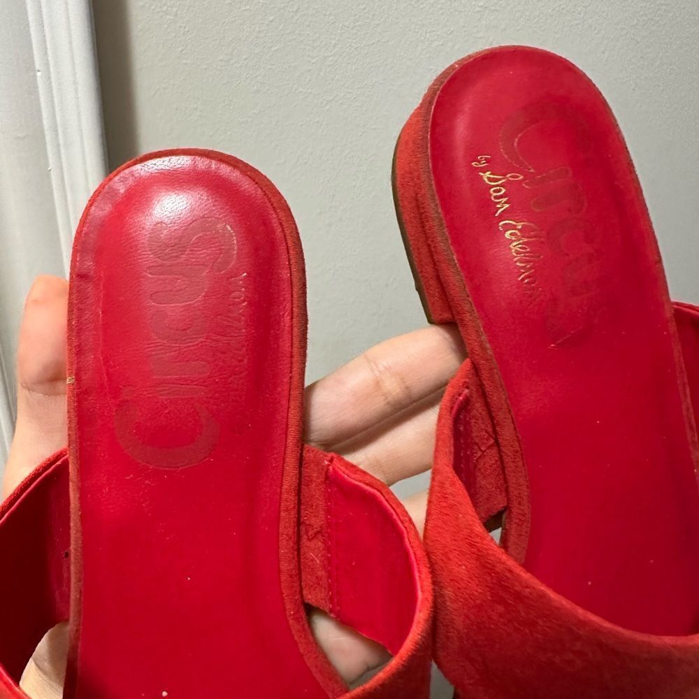 Circus by Sam Edelman Red Suede Mule Sandal Delaney - Picture 4 of 8